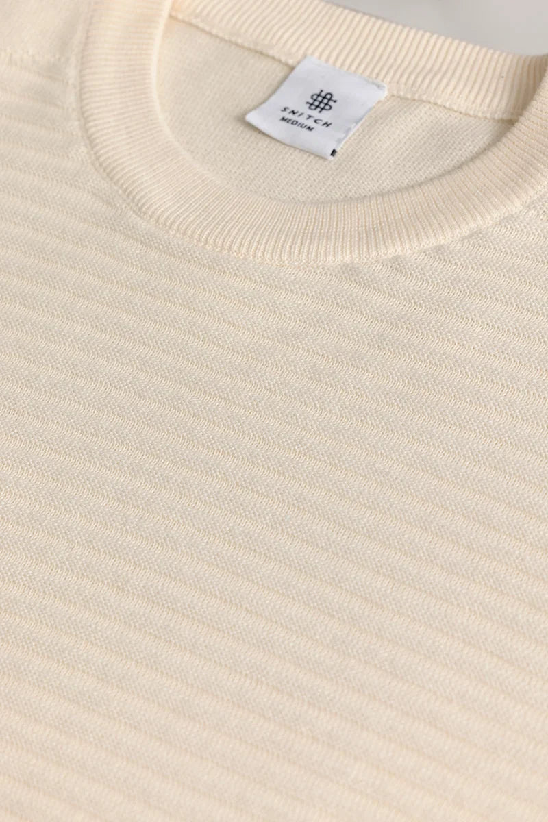 Wabble Line Cream Sweater | Relove