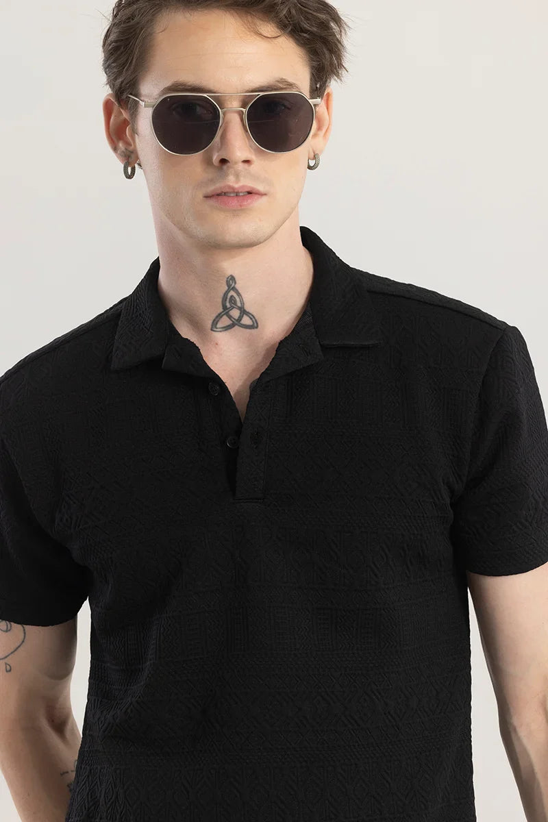 Stockade Black Polo T-Shirt | Relove