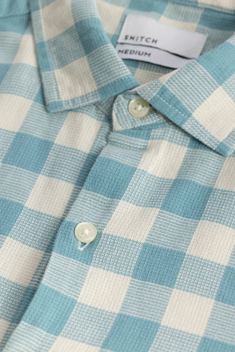 Elysium Ocean Blue Checks Shirt | Relove