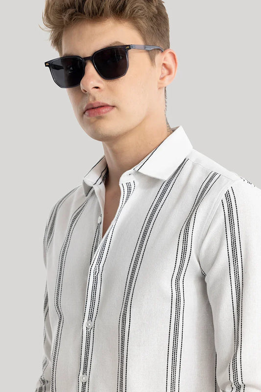 Annika White Stripes Shirts | Relove