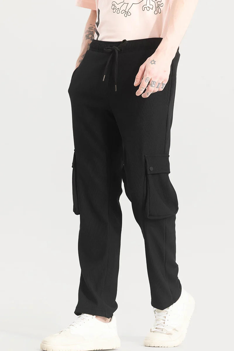 Pockethrive Black Corduroy Cargo Pant | Relove