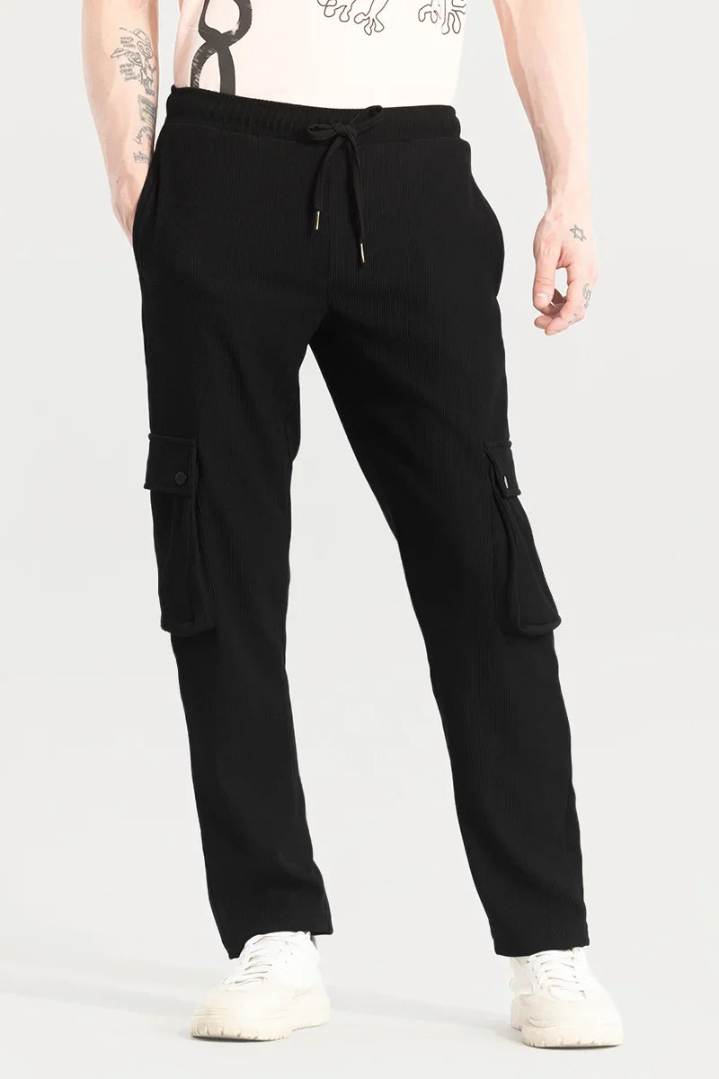 Pockethrive Black Corduroy Cargo Pant | Relove