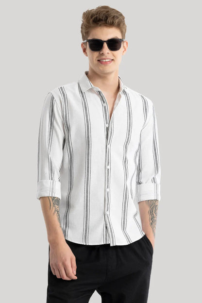 Annika White Stripes Shirts | Relove