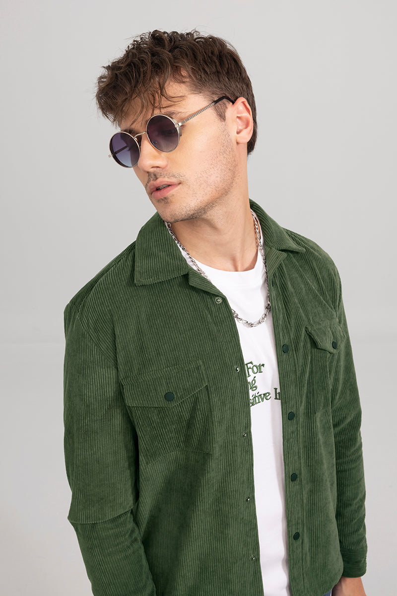 Artic Green Corduroy Overshirt | Relove