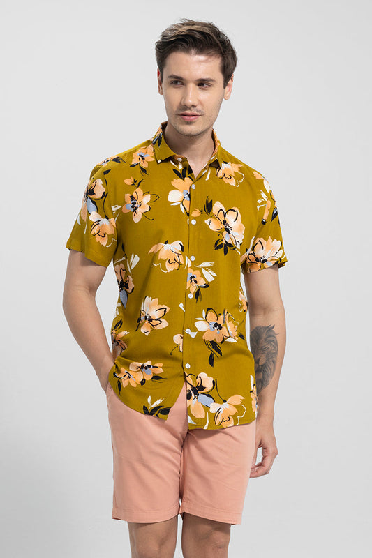 Garden Viola Flaxen Yellow Shirt | Relove