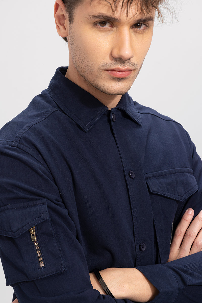 Roxie Navy Overshirt | Relove