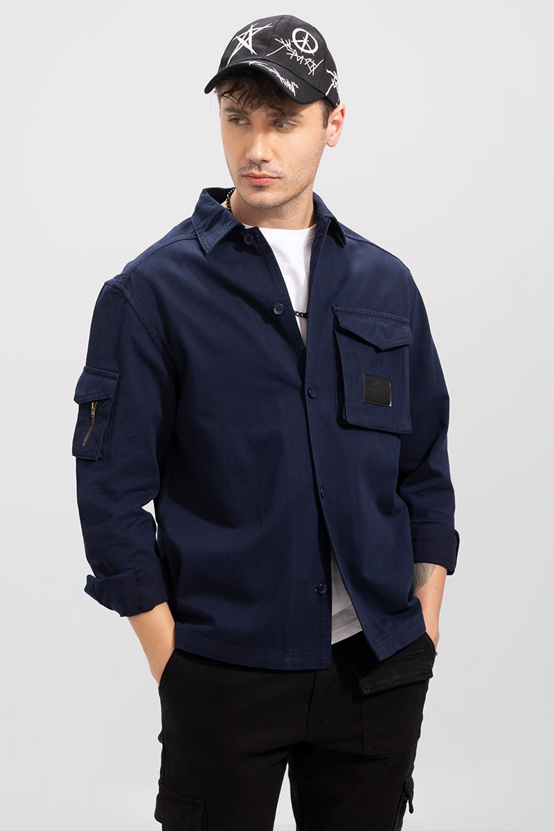 Roxie Navy Overshirt | Relove