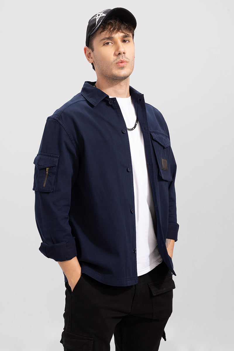 Roxie Navy Overshirt | Relove