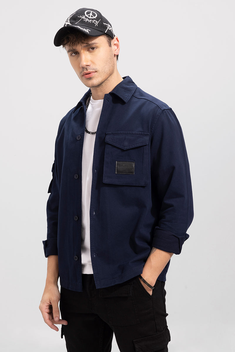 Roxie Navy Overshirt | Relove