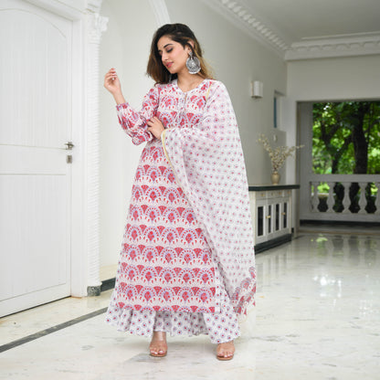 Bunaai Dahila Printed Designer Sharara Cotton Suit Set For Women Online