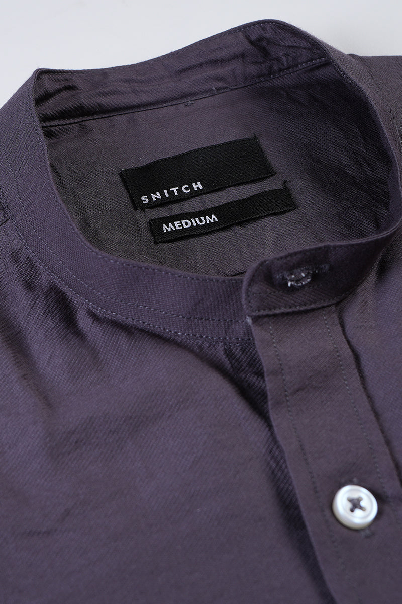 Crumple Plum Grey Shirt | Relove