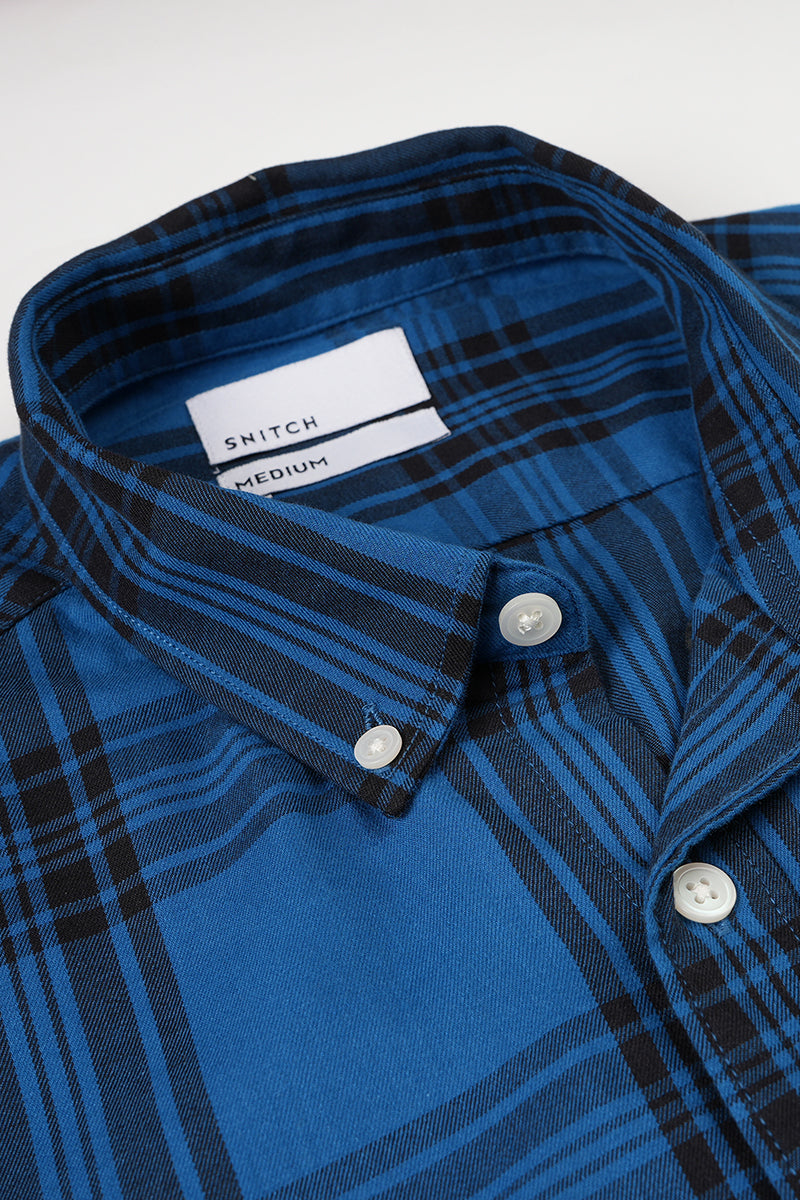 Quirky Checks Royal Blue Shirt | Relove