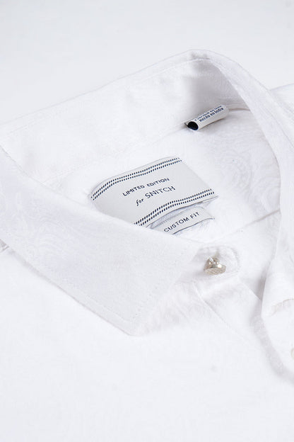 Modern Paisley White Jacquard Shirt | Relove