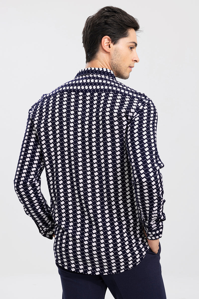 Zig Zag Navy Shirt | Relove