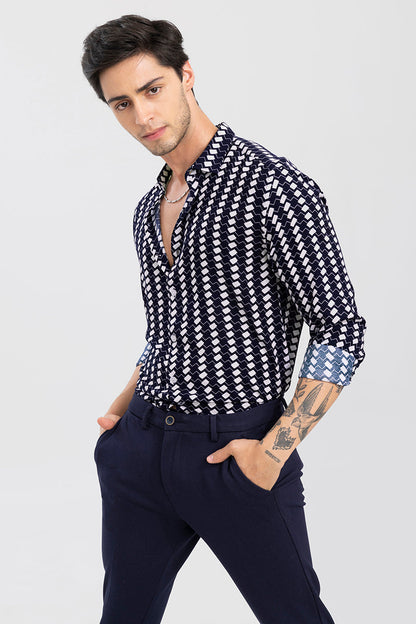 Zig Zag Navy Shirt | Relove