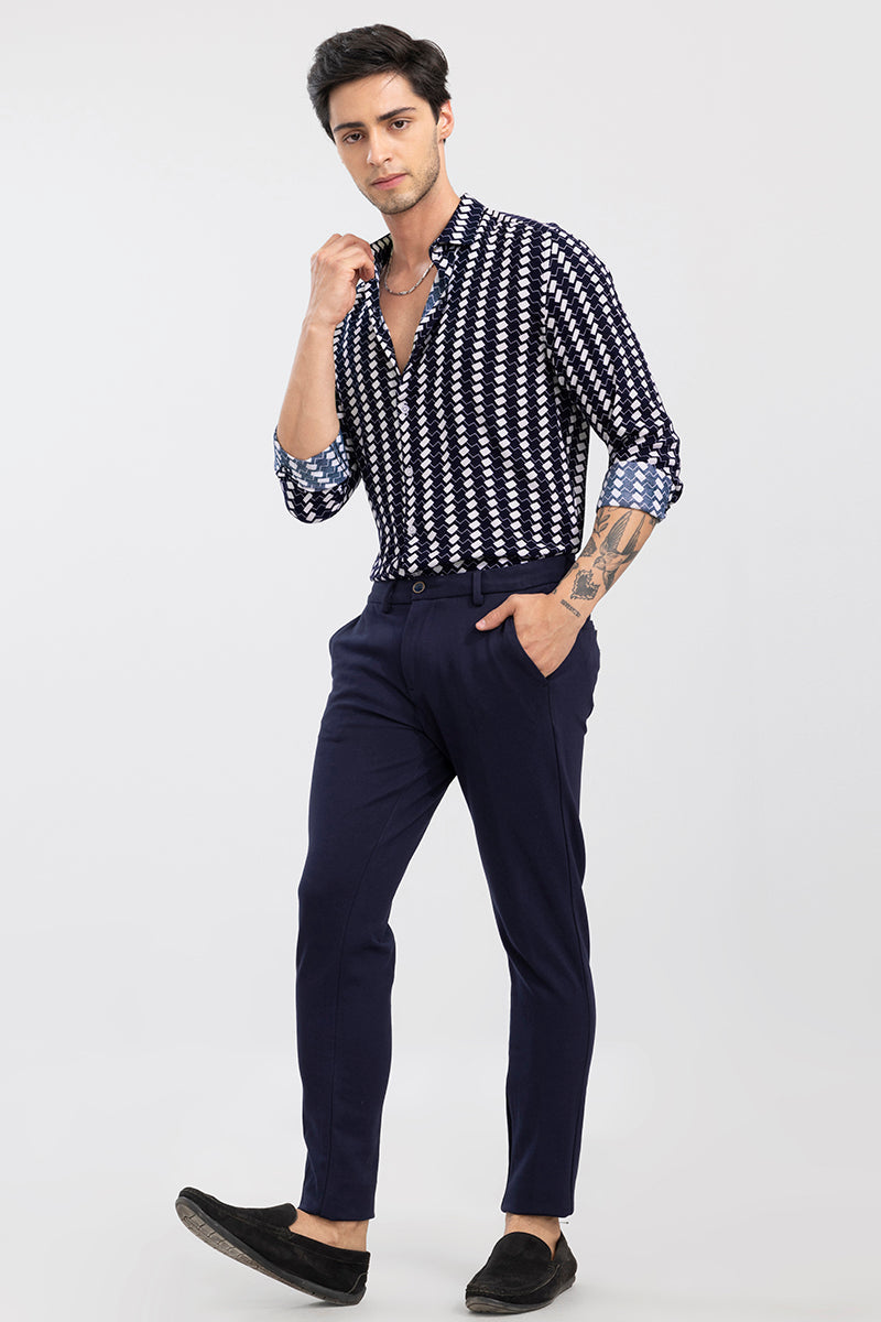 Zig Zag Navy Shirt | Relove