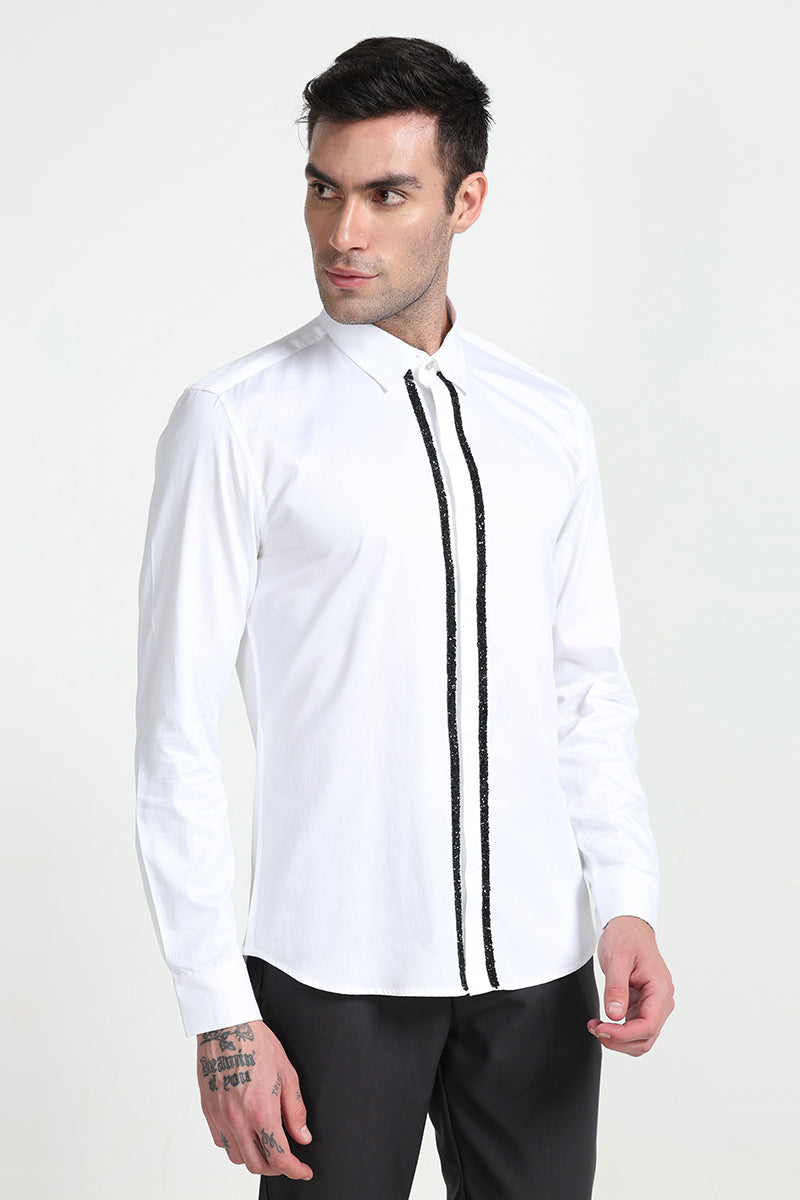 Akin Beaded White Shirt | Relove