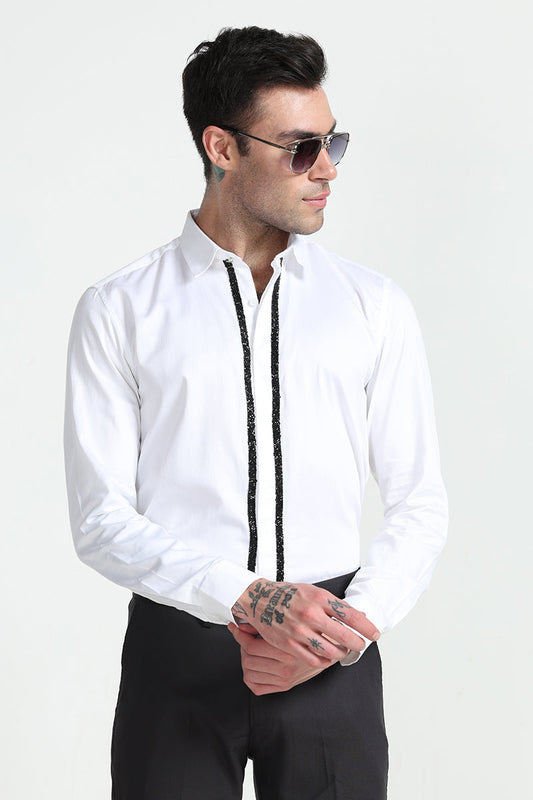 Akin Beaded White Shirt | Relove