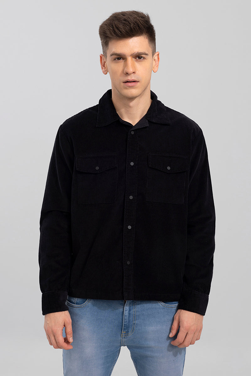 Artic Black Corduroy Overshirt | Relove