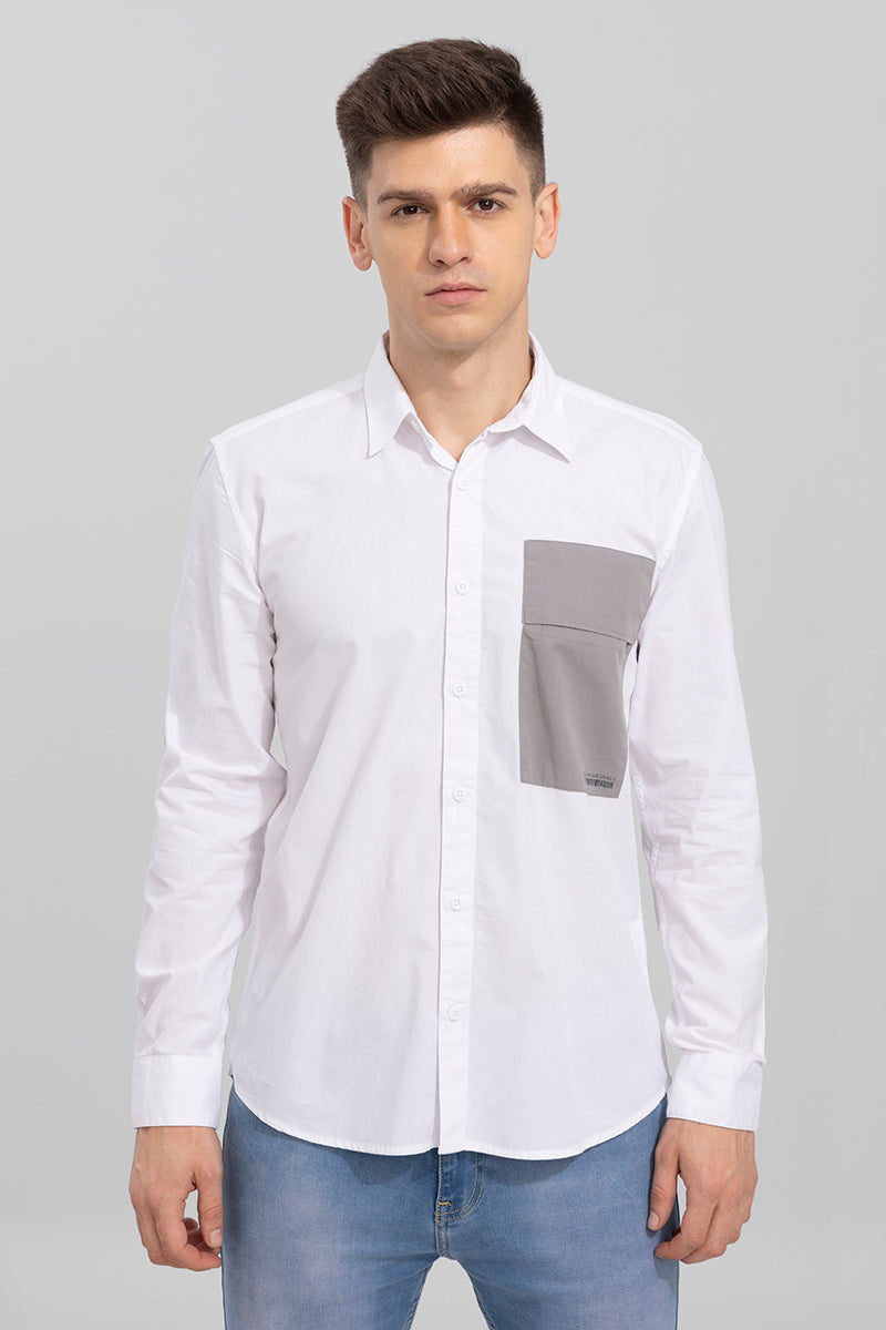 Side Patch Pocket White Shirt | Relove