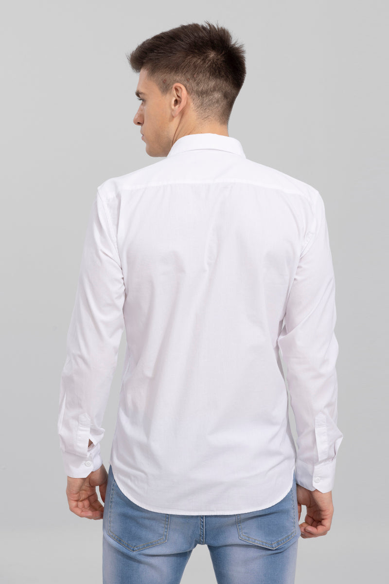 Side Patch Pocket White Shirt | Relove