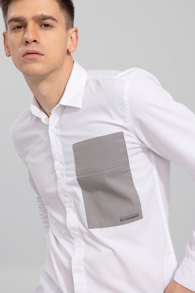 Side Patch Pocket White Shirt | Relove