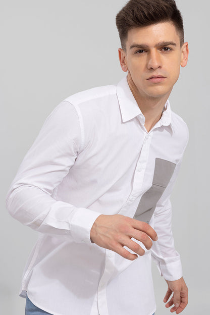 Side Patch Pocket White Shirt | Relove