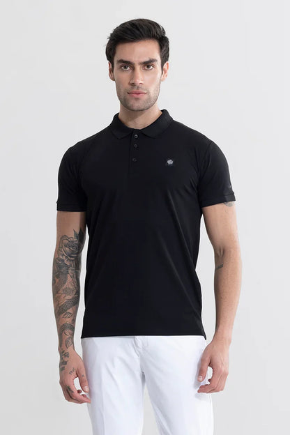 Encap Black Polo T-Shirt | Relove