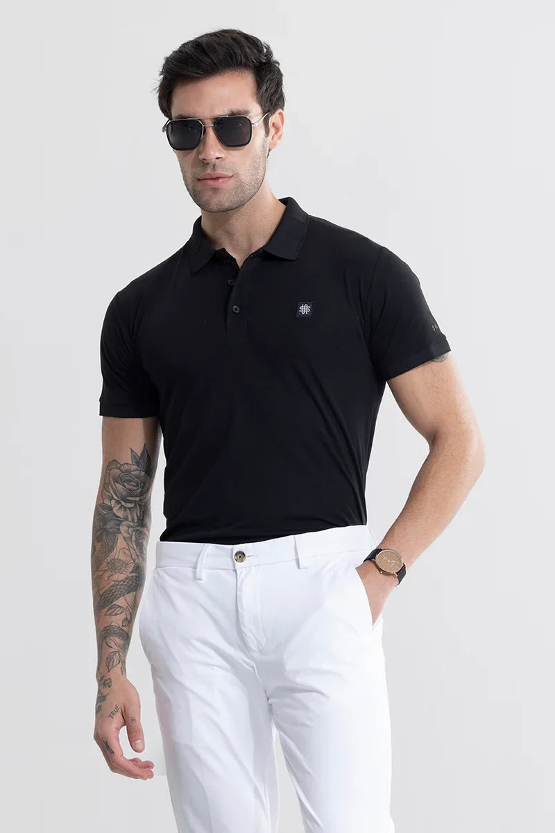 Encap Black Polo T-Shirt | Relove