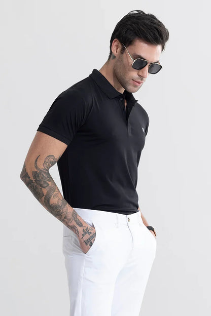 Encap Black Polo T-Shirt | Relove