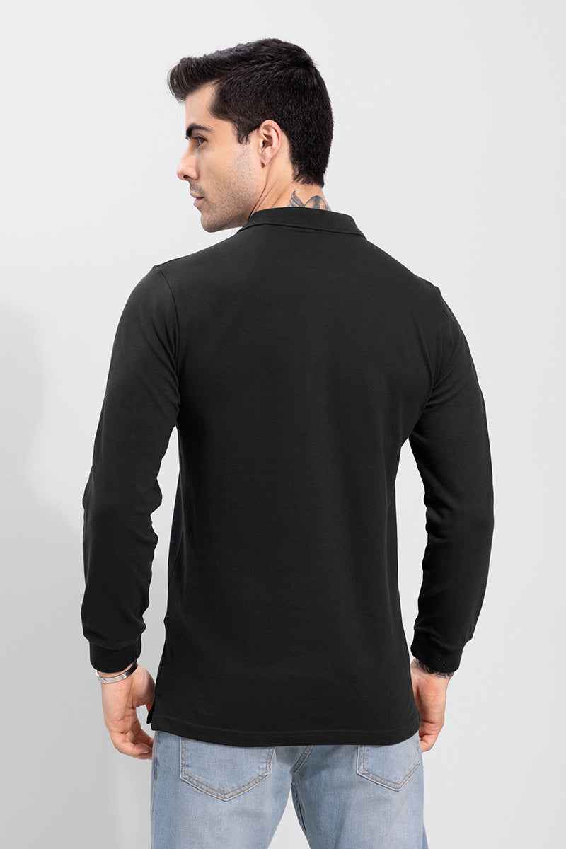 Dominic Ash Black Polo T-Shirt | Relove