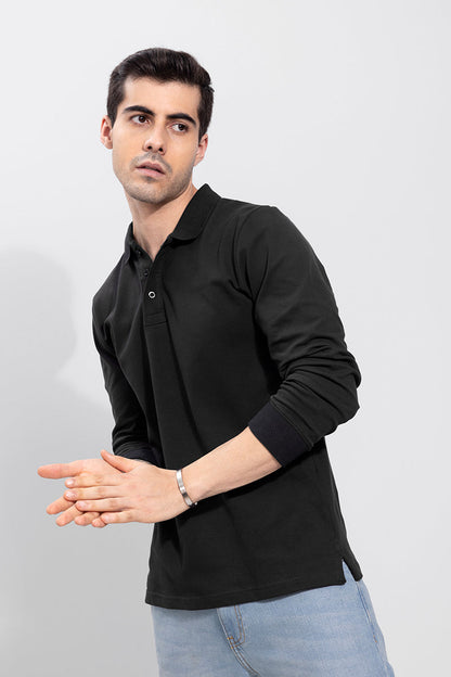 Dominic Ash Black Polo T-Shirt | Relove