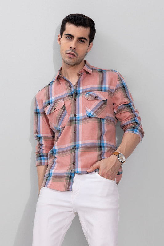 Distinct Peach Melange Shirt | Relove