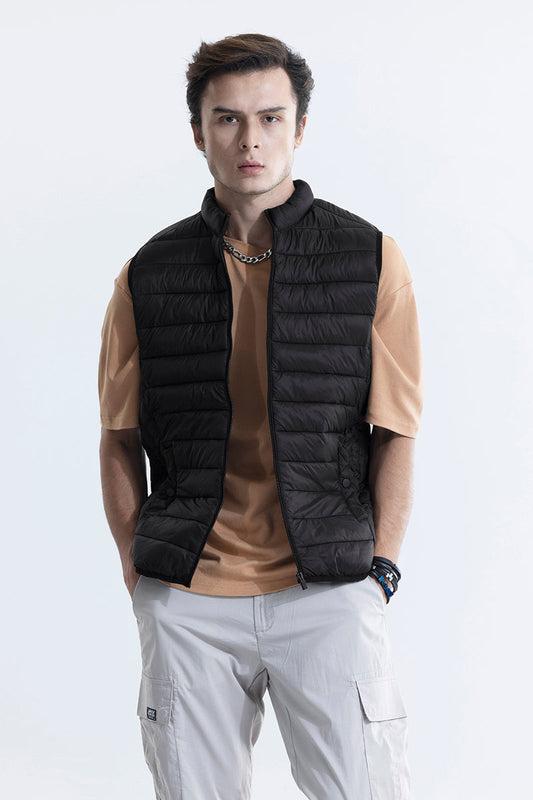 Frost Black Sleeveless Puffer Gillet | Relove