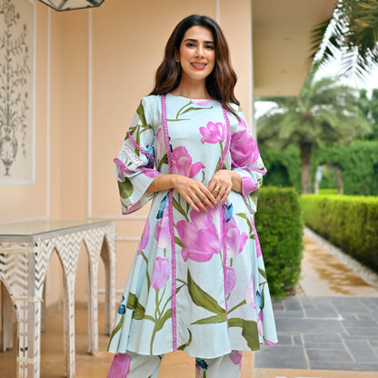 Lily Designer Floral Cotton Co-ord Set For Women Online