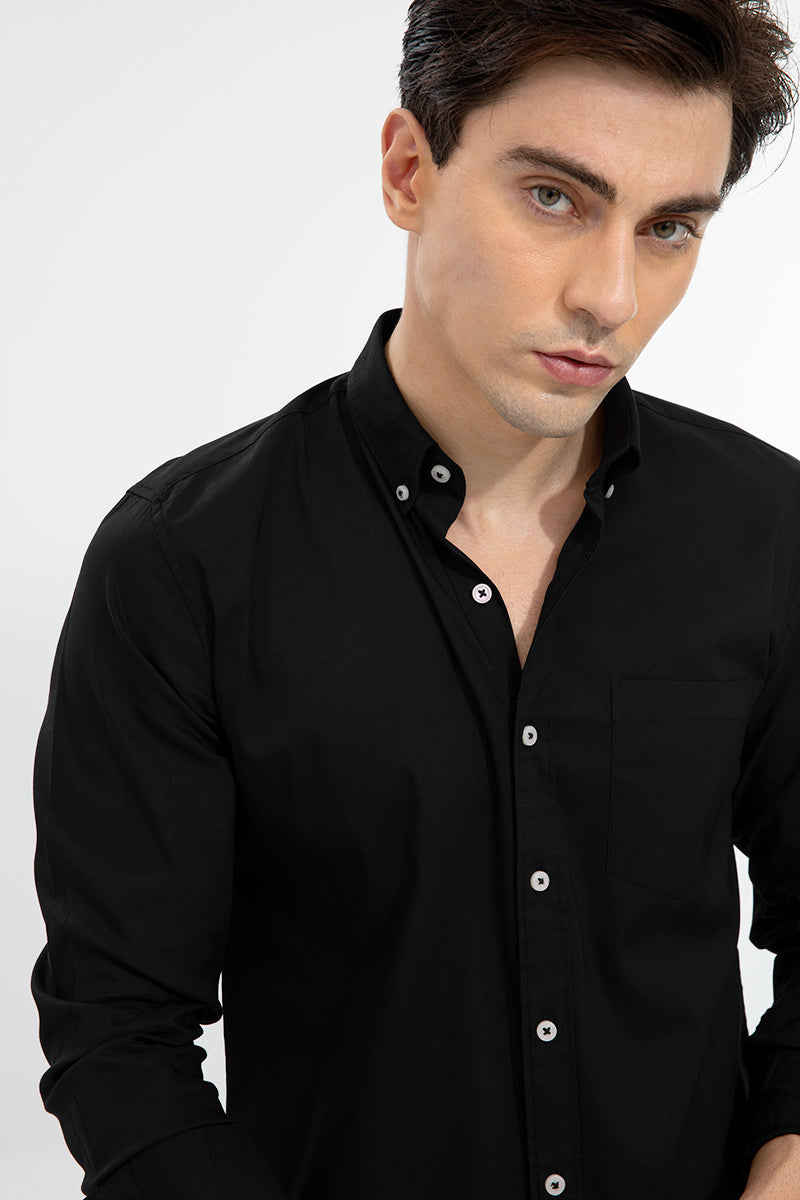 Soft-Hue Black Shirt - SNITCH