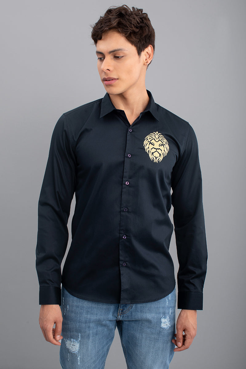 Masai Lion Navy Shirt - SNITCH