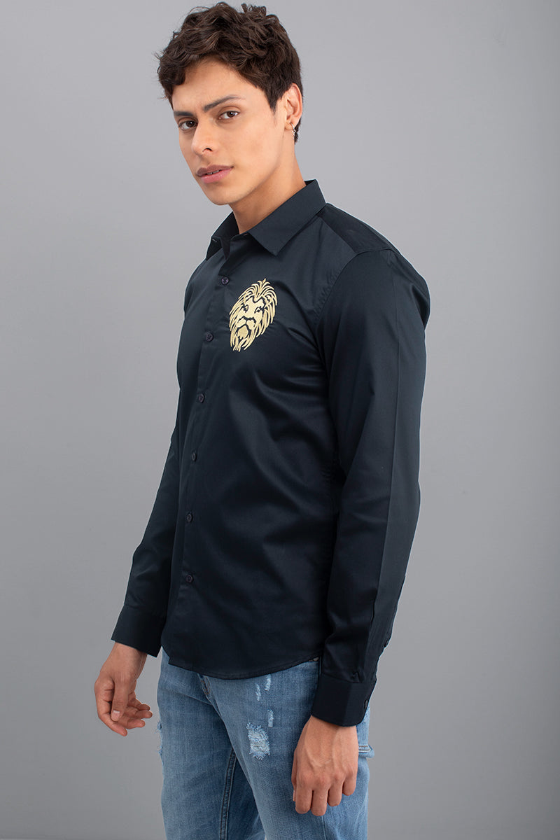 Masai Lion Navy Shirt - SNITCH