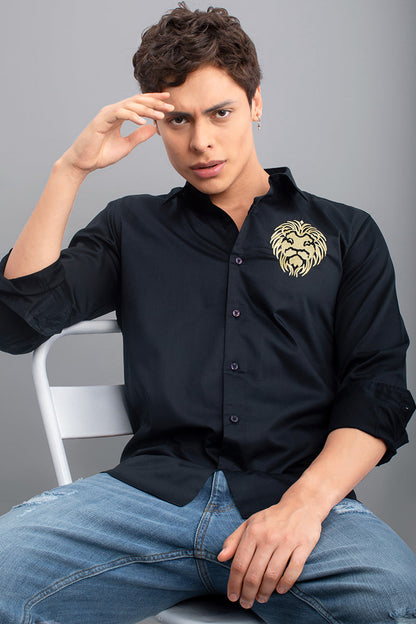 Masai Lion Navy Shirt - SNITCH