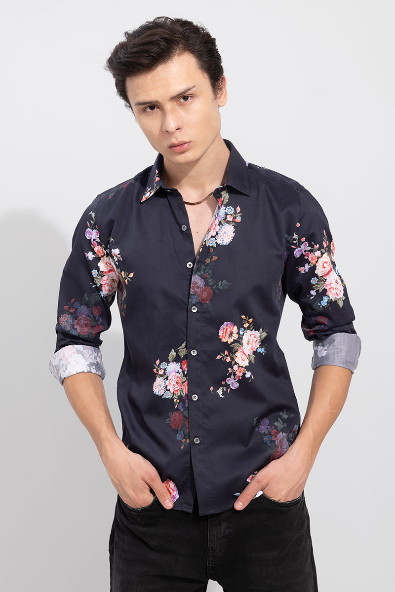 Bonica Rose Navy Shirt | Relove