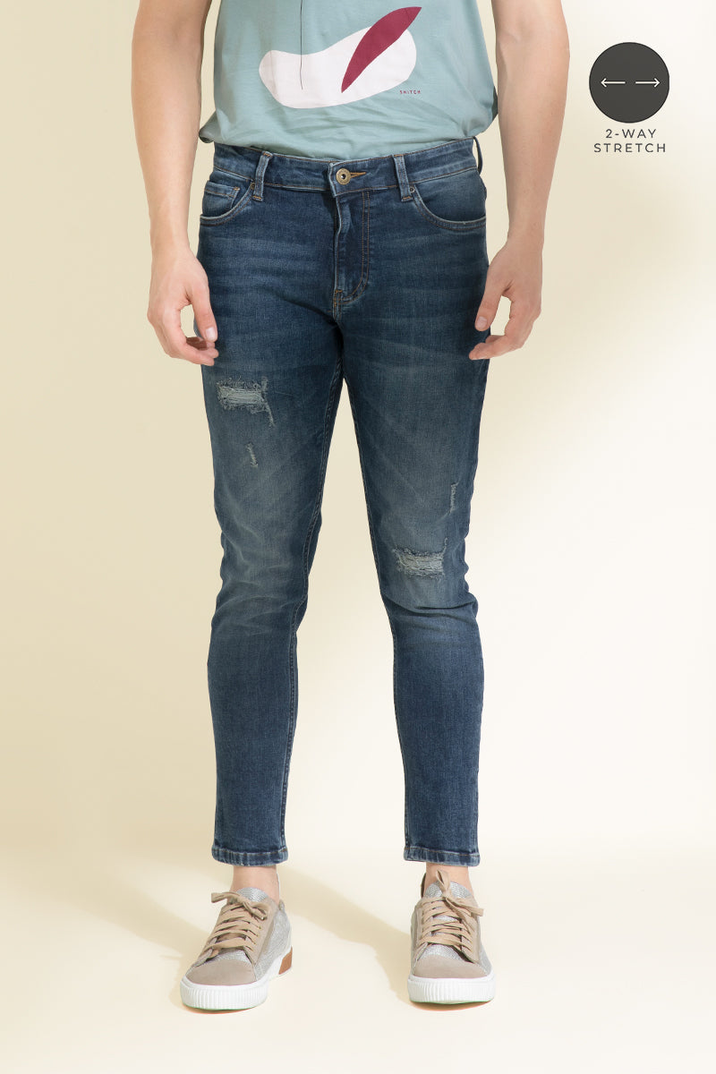 Skull Faded Blue Denim - SNITCH