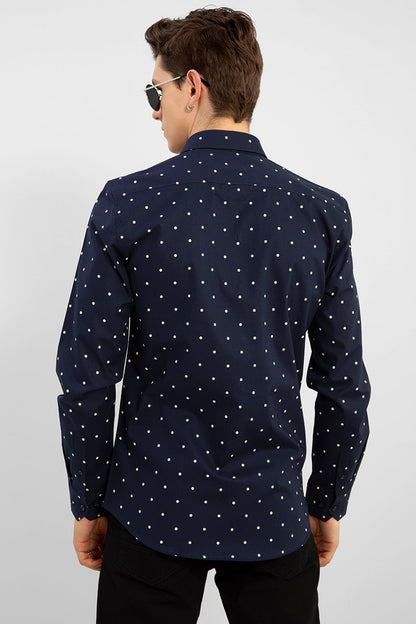 Mini Polka Dot Navy Shirt - SNITCH