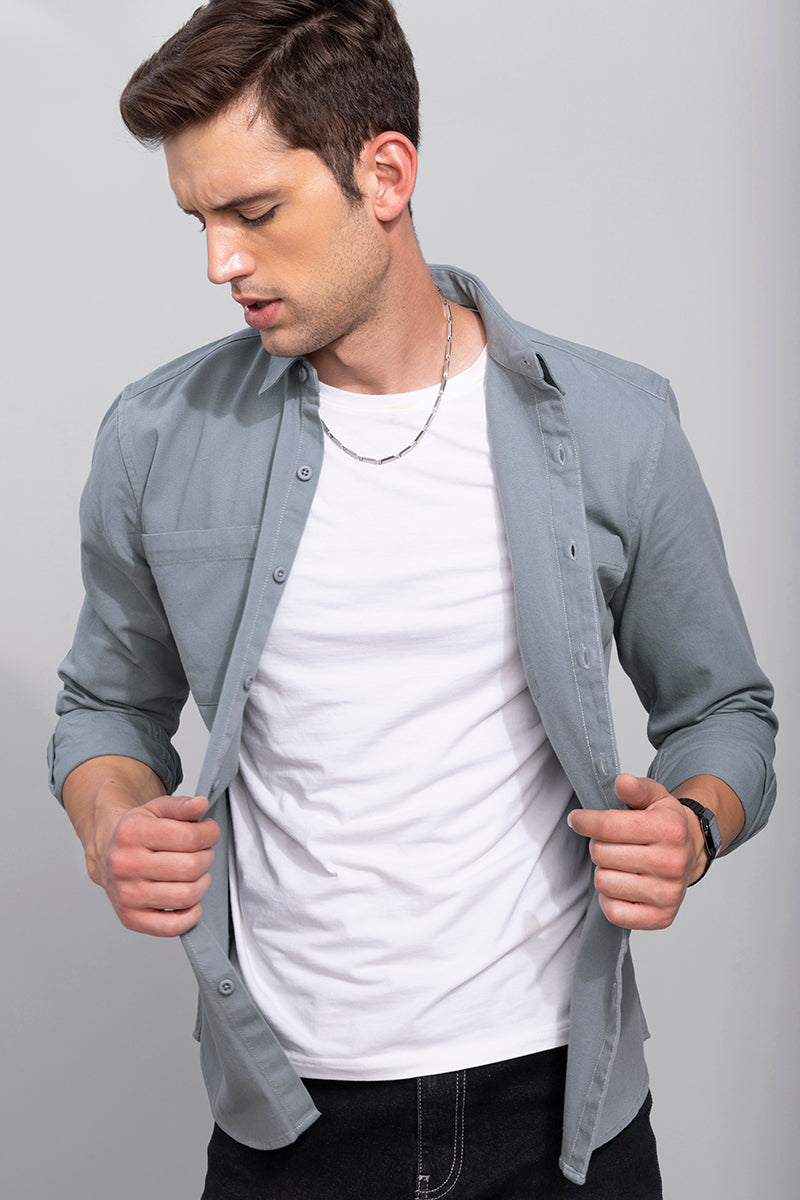 Twin Pocket Grey Shirt | Relove