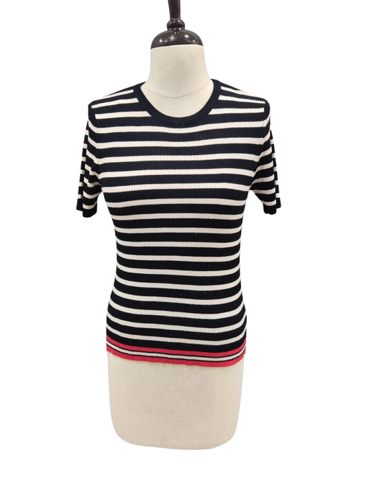 ZARA Black and White Stripes Knit Tshirt | Relove