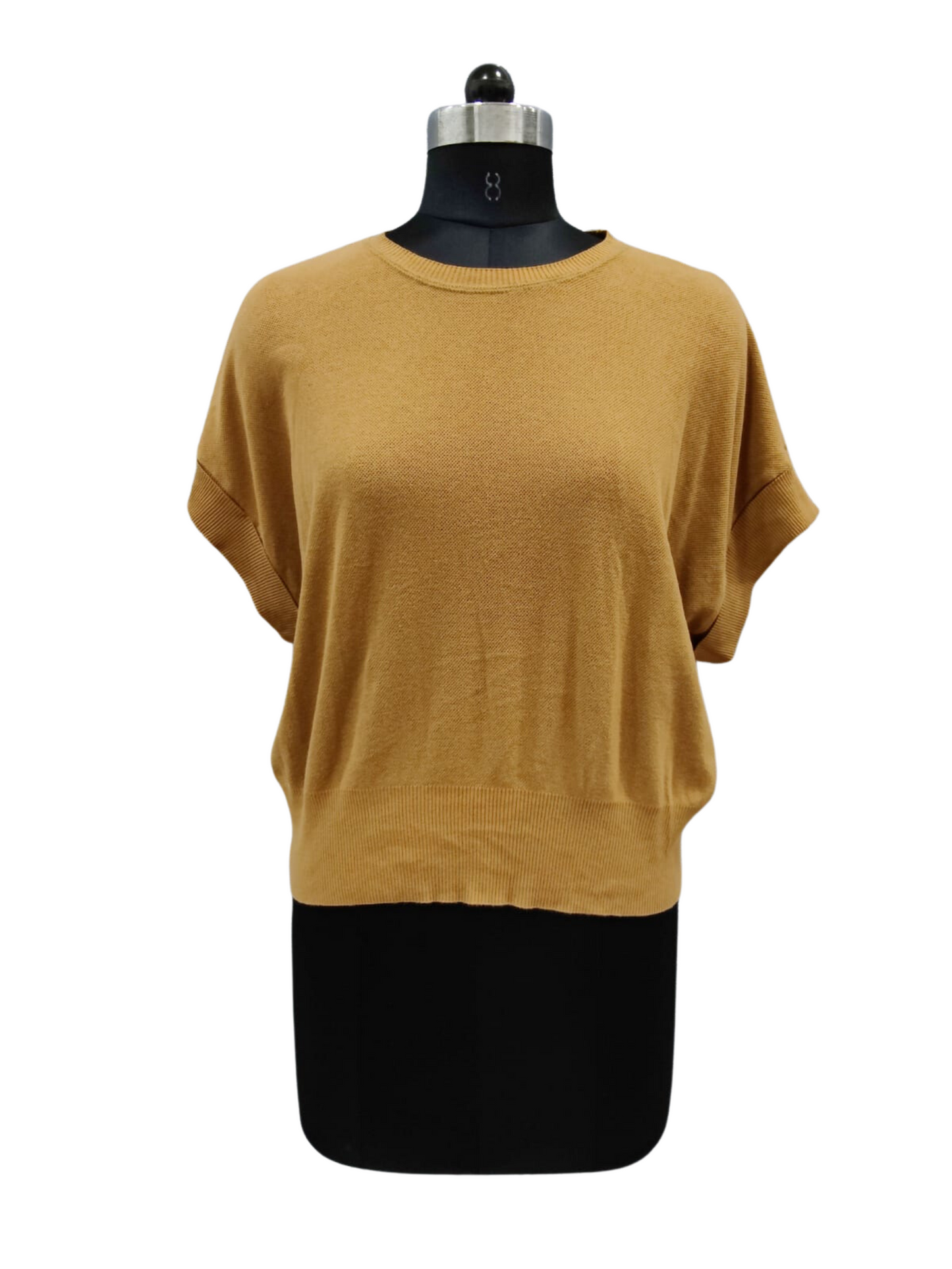 ZARA Brown Knit Broad Sleeve Crop Top | Relove
