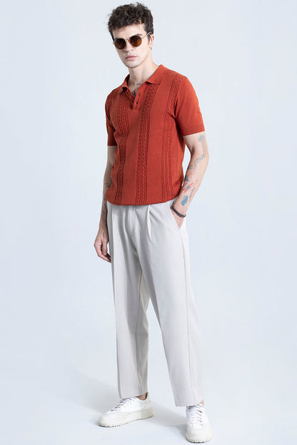 Infiniteknit Vermillion Red Polo T-Shirt | Relove