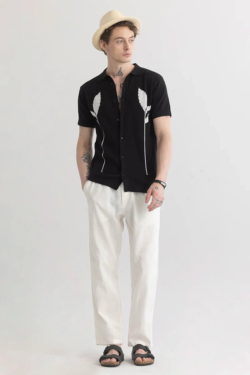 Plumaleaf Black Knitted Shirt | Relove