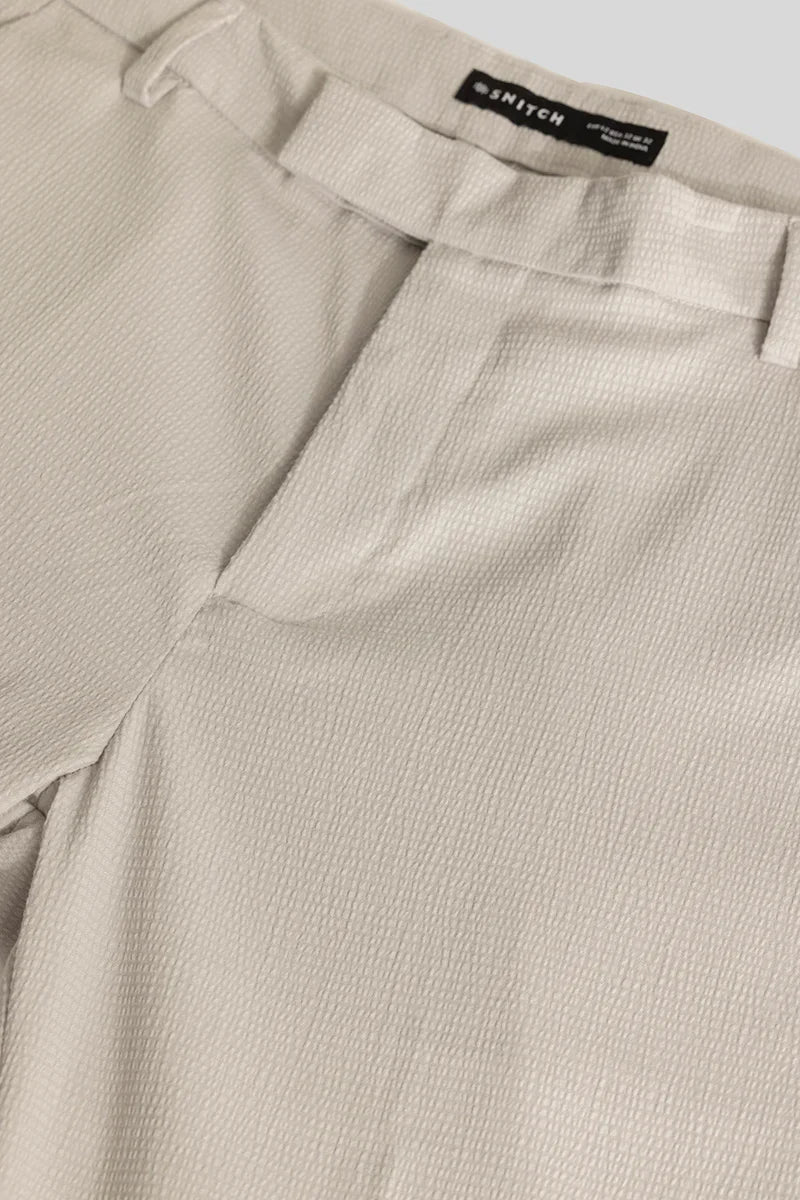 Yann Cream Plain Slim Fit Trousers | Relove