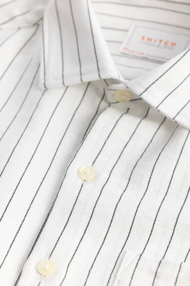 Linen Line White Stripe Shirt | Relove