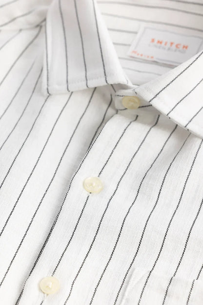 Linen Line White Stripe Shirt | Relove